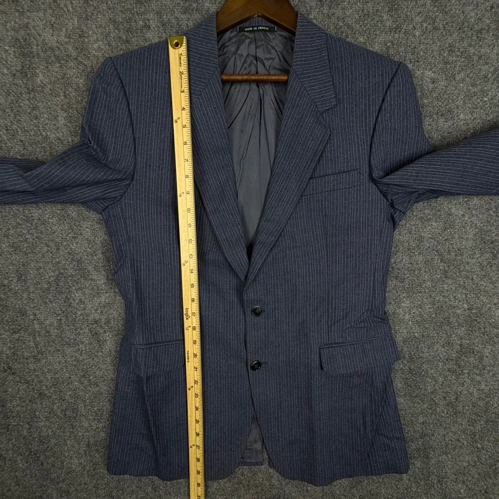 Dormeuil Vintage Mens Pinstripe Blazer Blue Wool Made in France Sport Coat 50